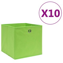 Caixas arrumação 10 pcs 28x28x28 cm tecido-não-tecido verde