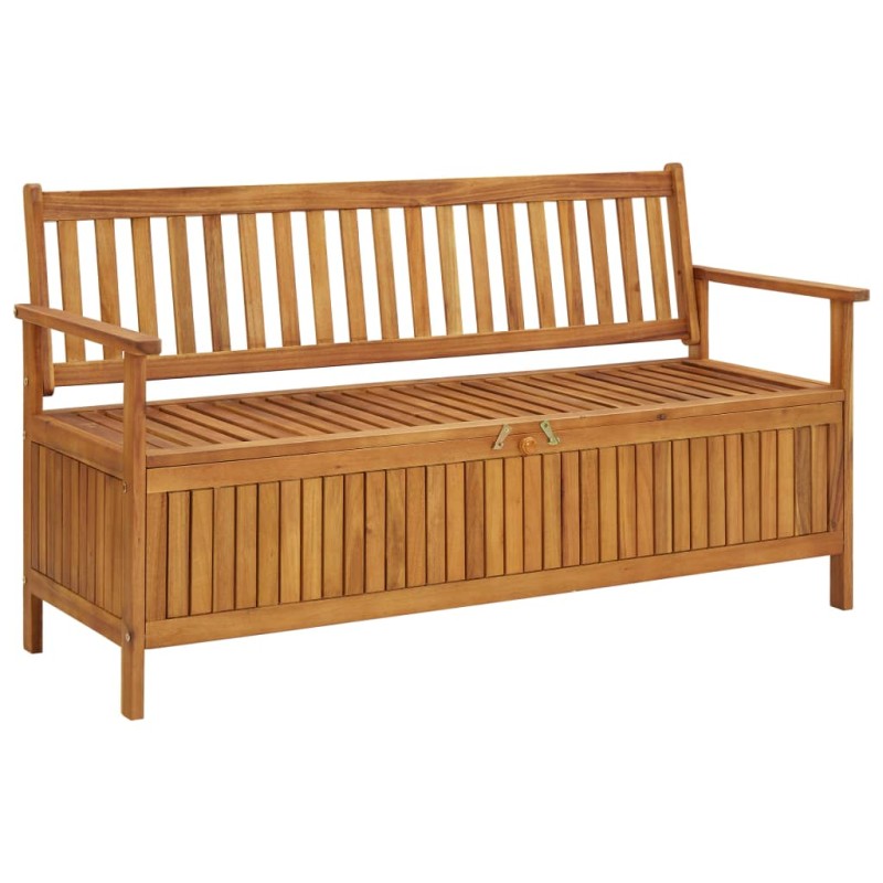 Banco de arrumação para jardim 148 cm madeira de acácia maciça-Bancos de jardim-Home Retail