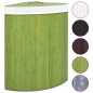 Cesto de canto para roupa suja 60 L bambu verde