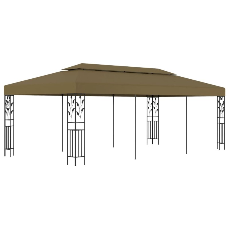 Gazebo 6x3 m 180 g/m² cinzento-acastanhado-Toldos e gazebos-Home Retail