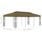 Gazebo 6x3 m 180 g/m² cinzento-acastanhado