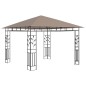 Gazebo c/ rede mosquiteira 3x3x2,73m 180 g/m² cinza-acastanhado