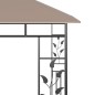 Gazebo c/ rede mosquiteira 3x3x2,73m 180 g/m² cinza-acastanhado