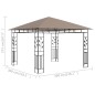 Gazebo c/ rede mosquiteira 3x3x2,73m 180 g/m² cinza-acastanhado