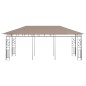 Gazebo c/ rede mosquiteira 6x3x2,73m 180 g/m² cinza-acastanhado