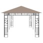 Gazebo c/ rede mosquiteira 6x3x2,73m 180 g/m² cinza-acastanhado