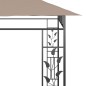 Gazebo c/ rede mosquiteira 6x3x2,73m 180 g/m² cinza-acastanhado