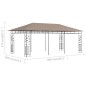 Gazebo c/ rede mosquiteira 6x3x2,73m 180 g/m² cinza-acastanhado