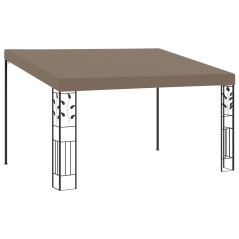 Gazebo de parede 4x3x2,5 m cinzento-acastanhado