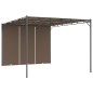 Gazebo jardim c/ cortina lateral 4x3x2,25m cinzento-acastanhado