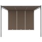 Gazebo jardim c/ cortina lateral 4x3x2,25m cinzento-acastanhado