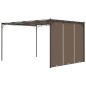 Gazebo jardim c/ cortina lateral 4x3x2,25m cinzento-acastanhado