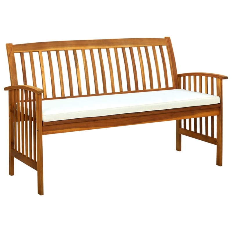 Banco de jardim c/ almofadão 147 cm madeira de acácia maciça-Bancos de jardim-Home Retail