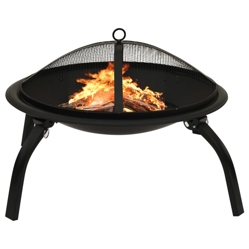 Braseira e barbecue 2-em-1 com atiçador 56x56x49 cm aço-Lareiras-Home Retail