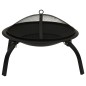 Braseira e barbecue 2-em-1 com atiçador 56x56x49 cm aço