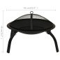 Braseira e barbecue 2-em-1 com atiçador 56x56x49 cm aço