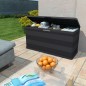 Caixa de arrumação para jardim 117x45x56 cm preto