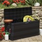 Caixa de arrumação para jardim 117x45x56 cm preto