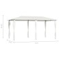 Gazebo 2,98x5,3x2,59 m com capas para postes 160 g/m² cor creme