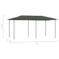 Gazebo 2,98x5,3x2,59 m 160 g/m² antracite