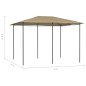 Gazebo 3x4x2,6 m 160 g/m² cinzento-acastanhado