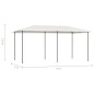 Gazebo 2,98x5,3x2,59 m 160 g/m² cor creme