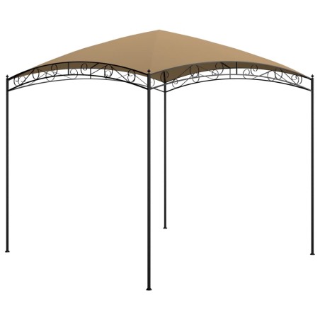 Gazebo 3x3x2,65 m 180 g/m² cinzento-acastanhado