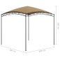 Gazebo 3x3x2,65 m 180 g/m² cinzento-acastanhado