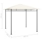 Gazebo 3x3x2,7 m 180 g/m² cor creme