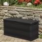 Caixa de arrumação para jardim 117x45x56 cm preto