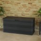 Caixa de arrumação para jardim 117x45x56 cm preto