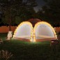 Tenda festas LED 4 paredes laterais 3,6x3,6x2,3 m cinza/laranja