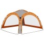 Tenda festas LED 4 paredes laterais 3,6x3,6x2,3 m cinza/laranja