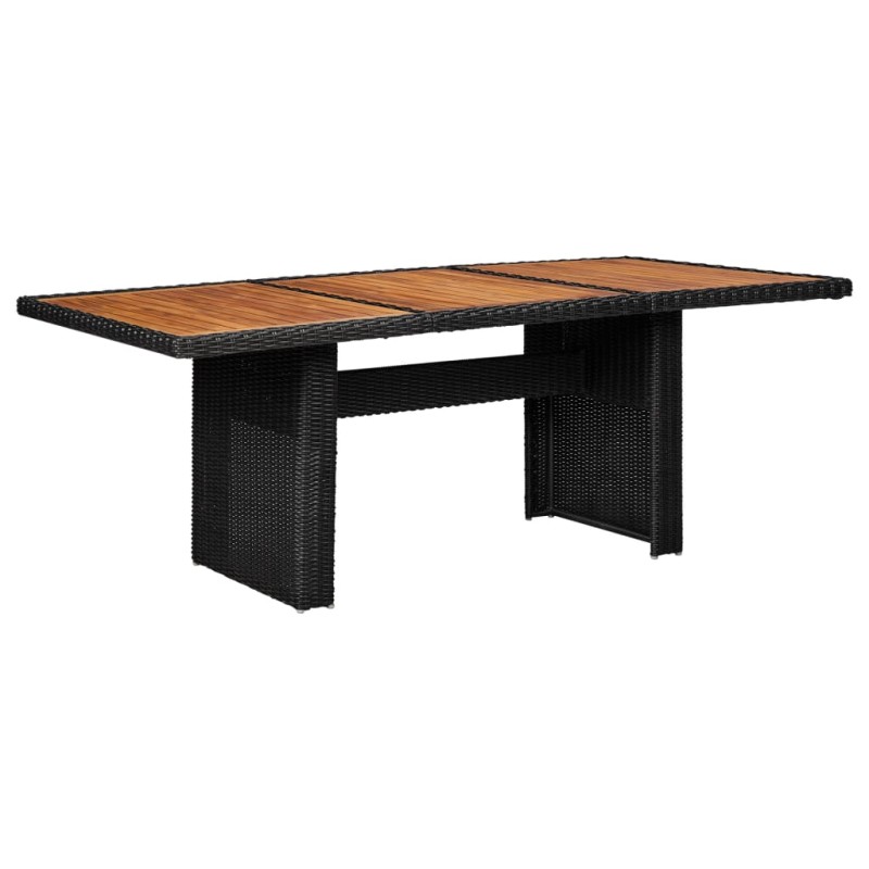 Mesa de jantar jardim 200x100x74 cm vime PE preto-Mesas de jardim-Home Retail