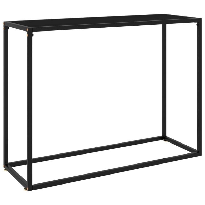 Mesa consola 100x35x75 cm vidro temperado preto-Mesas de apoio-Home Retail