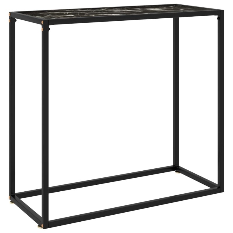 Mesa consola 80x35x75 cm vidro temperado preto-Mesas de apoio-Home Retail