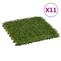 Ladrilhos de relva artificial 11 pcs 30x30 cm verde