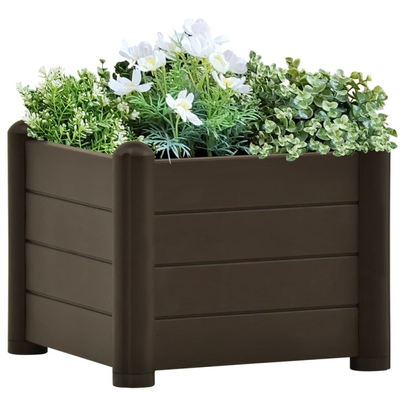 Canteiro elevado para jardim PP 43x43x35 cm moca-Vasos e floreiras-Home Retail