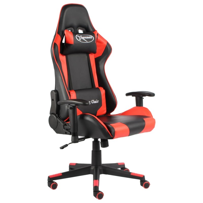 Cadeira de gaming giratória PVC vermelho-Cadeiras de jogo-Home Retail