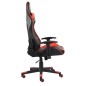 Cadeira de gaming giratória PVC vermelho