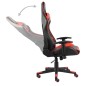 Cadeira de gaming giratória PVC vermelho