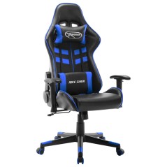 Cadeira de gaming couro artificial preto e azul