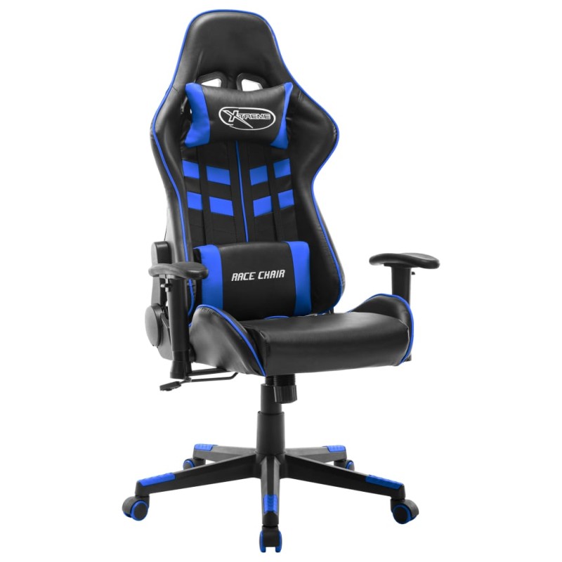 Cadeira de gaming couro artificial preto e azul-Cadeiras de jogo-Home Retail