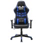 Cadeira de gaming couro artificial preto e azul