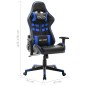 Cadeira de gaming couro artificial preto e azul