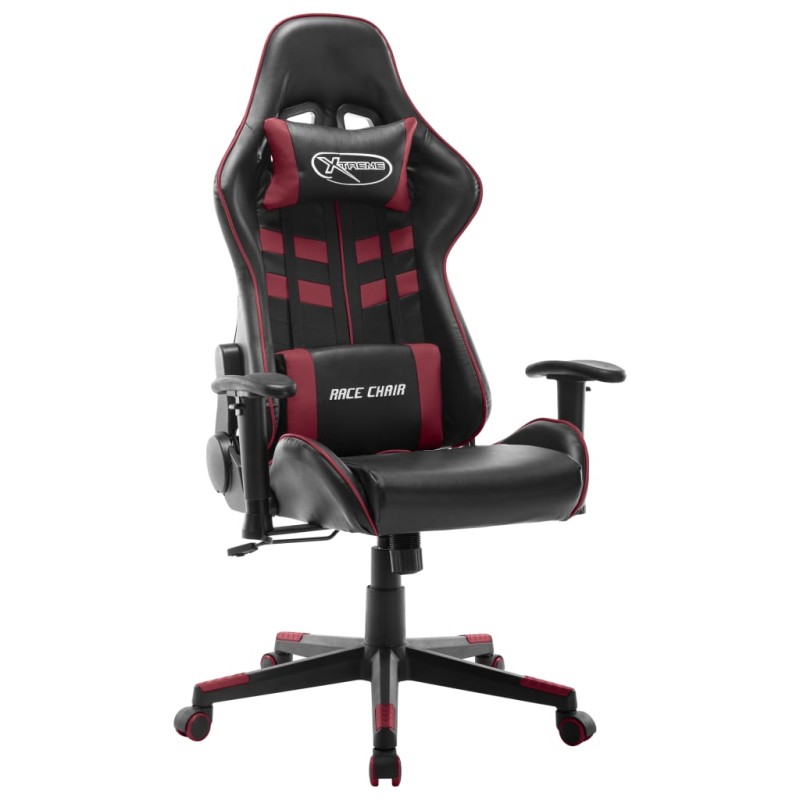 Cadeira de gaming couro artificial preto e vermelho tinto-Cadeiras de jogo-Home Retail