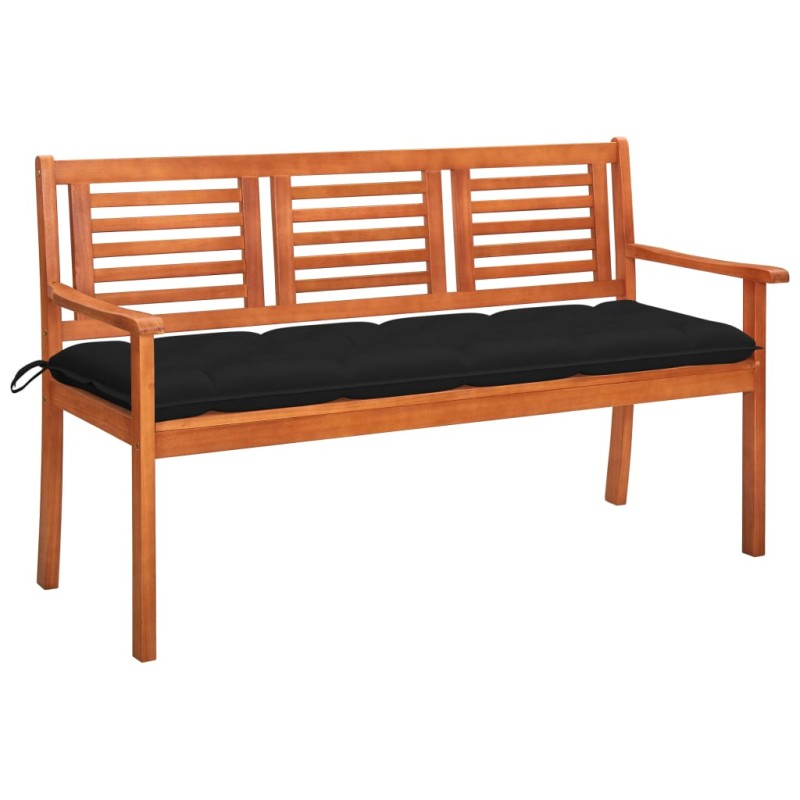 Banco de jardim 3 lugares c/ almofadão 150 cm eucalipto maciço-Bancos de jardim-Home Retail