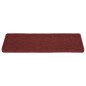 Tapete/carpete para degraus 15 pcs 65x21x4 cm vermelho fosco