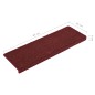 Tapete/carpete para degraus 15 pcs 65x21x4 cm vermelho fosco