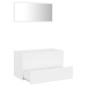 2 pcs conjunto de móveis de casa de banho contraplacado branco